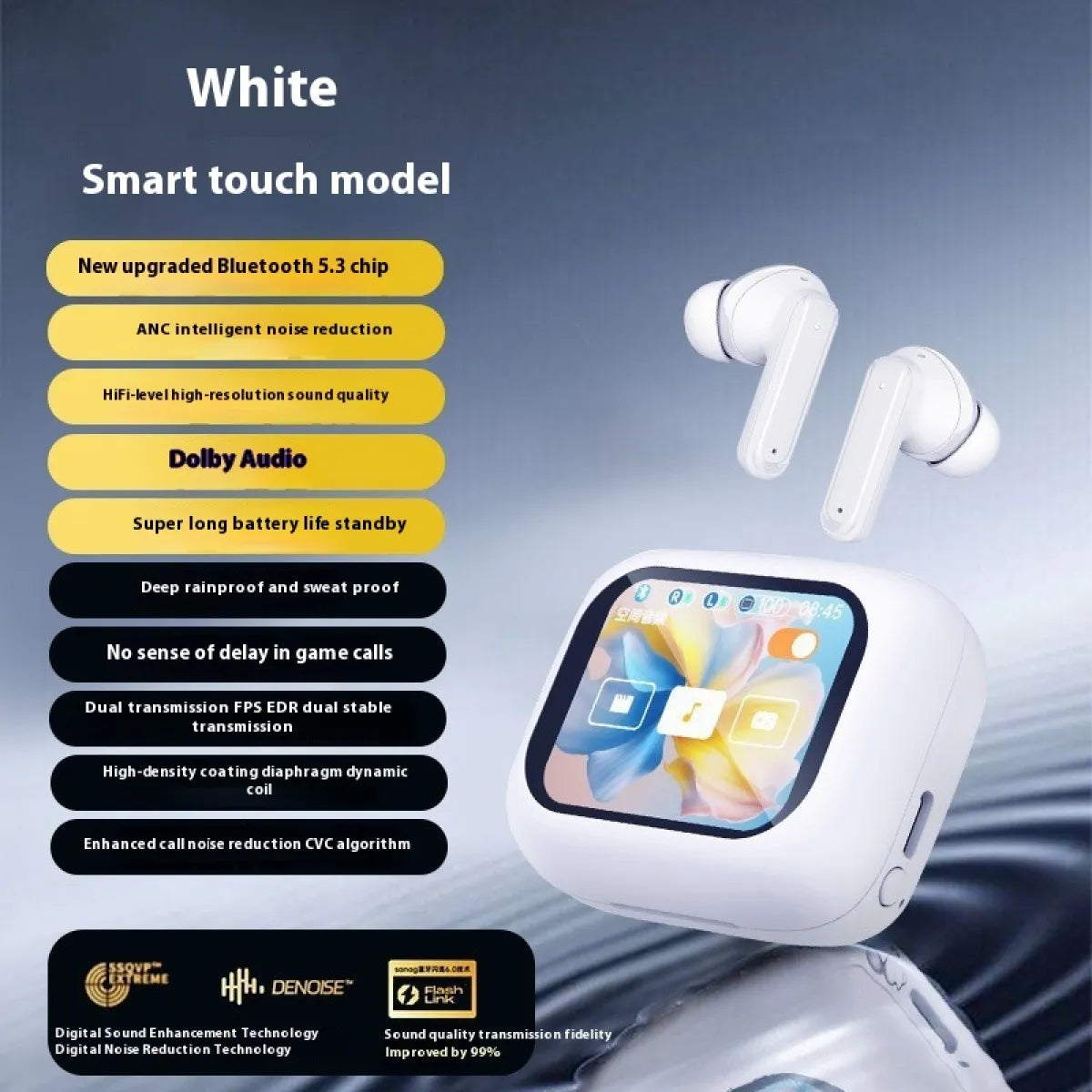Noise Reduction Earphones with Touch Screen