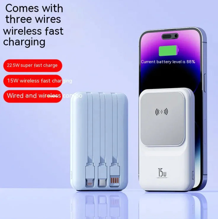 Magnetic Wire or Wireless Charger Power Bank
