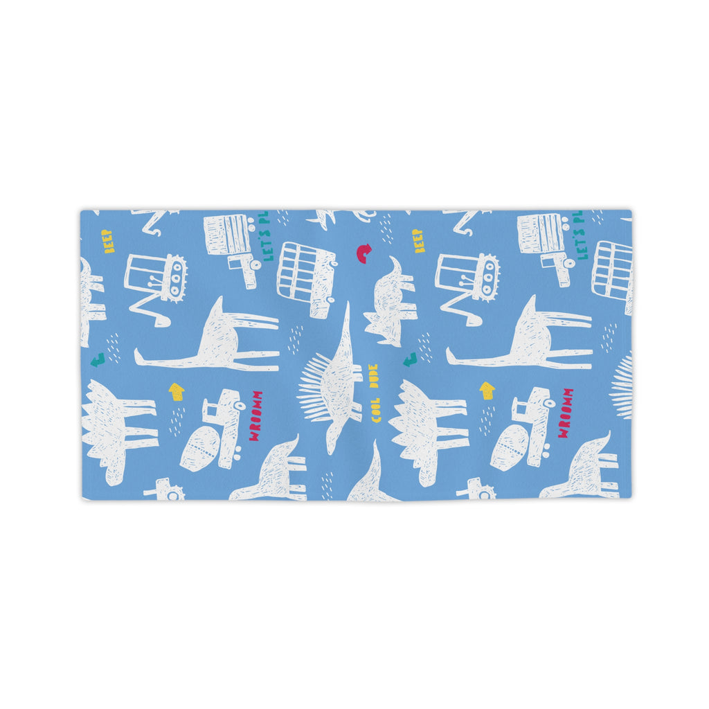 Dino's and Trucks-Kids Beach Towel