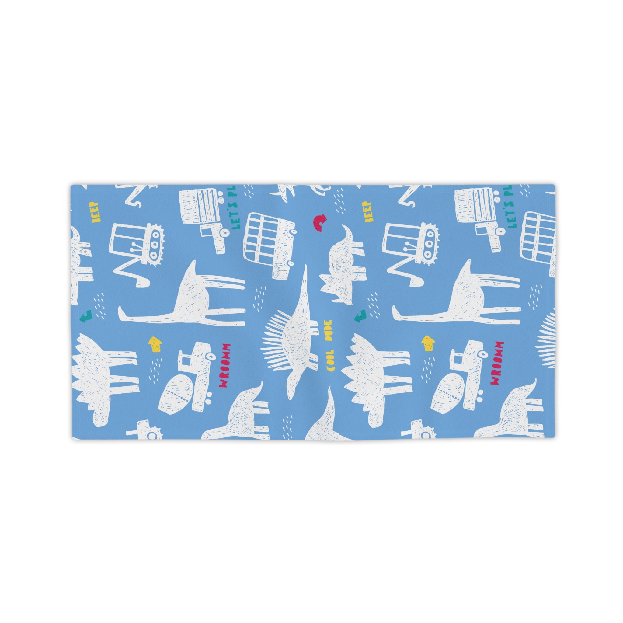 Dino's and Trucks-Kids Beach Towel