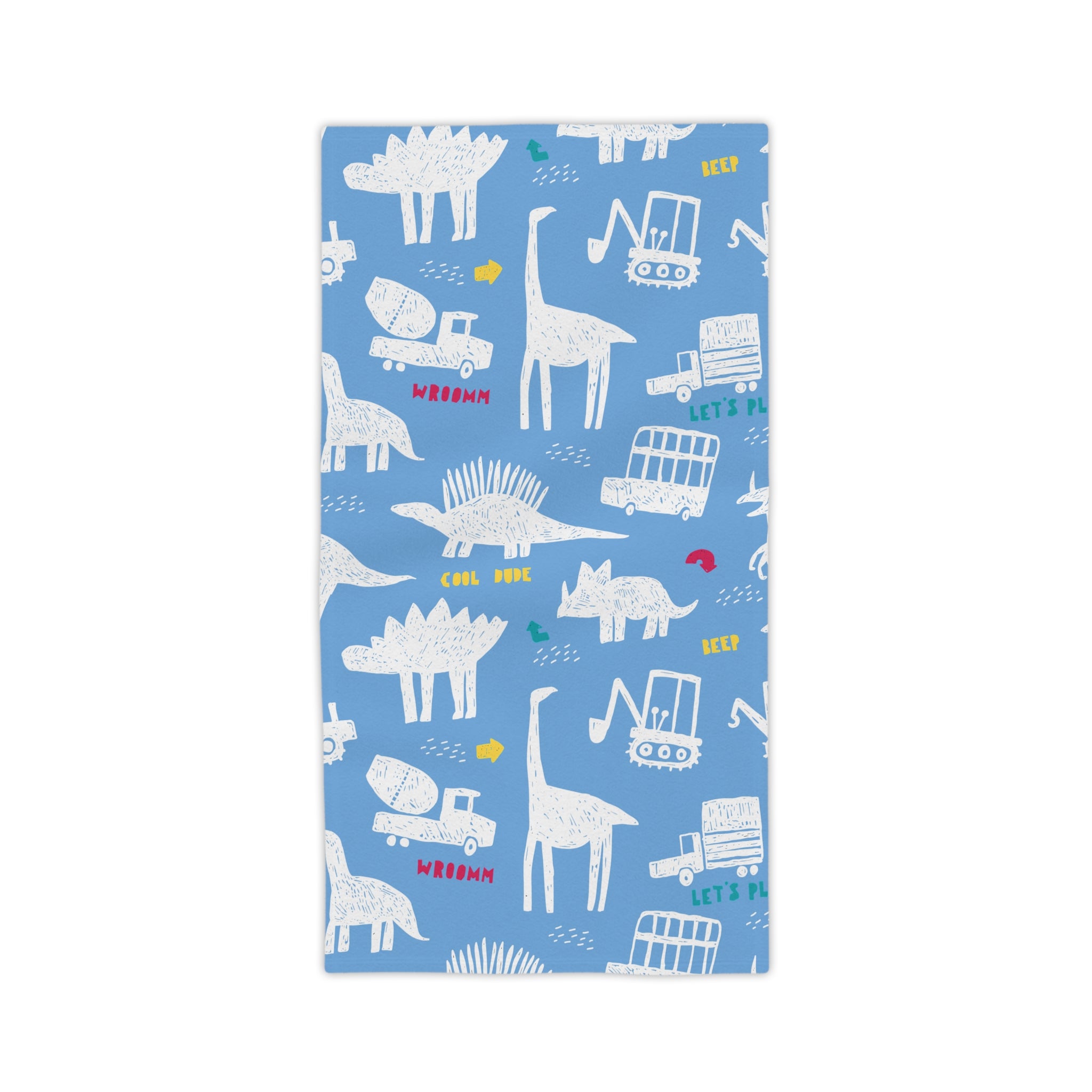 Dino's and Trucks-Kids Beach Towel