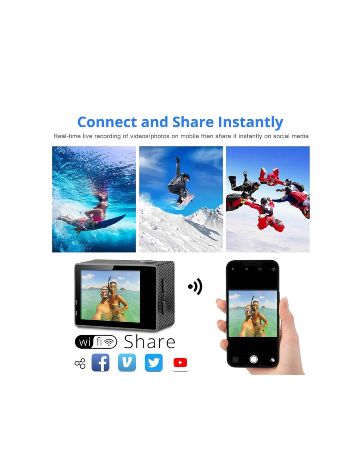 4K HD Waterproof Sports Camera